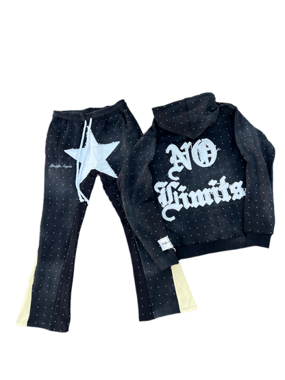 "PROLIFIC ANGELS" RHINESTONE SWEATPANTS