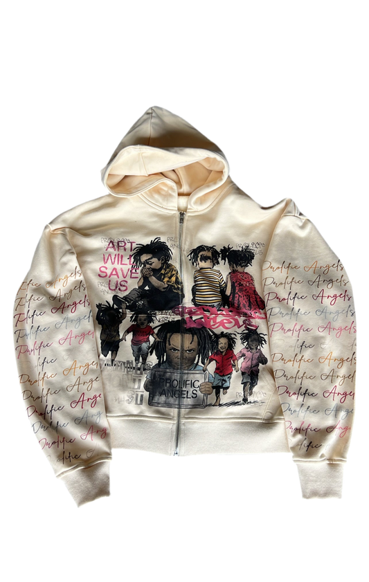 Art Will Save Us Zip Up