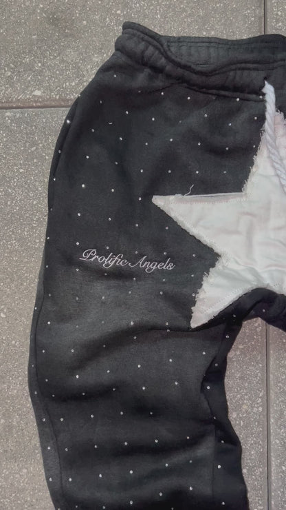 "PROLIFIC ANGELS" RHINESTONE SWEATPANTS